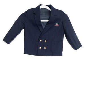 Good Lad of Philadelphia Size 5 Kids Navy Blue Blazer W/ Gold Buttons & Embroide